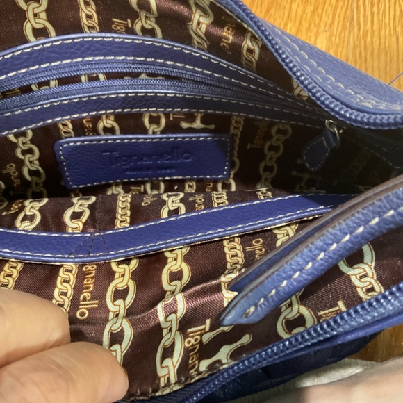 Tignanella Purple Leather Shoulder Purse and Matching Key Fob, NWOT - Picture 4 of 4